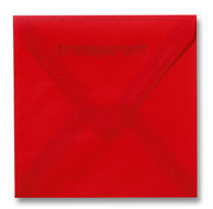 Envelop 16 x 16 cm Transparant Rood